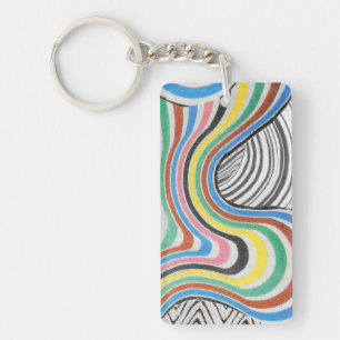 Porte-clefs Collage de vagues en zigzag tripant