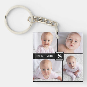 Porte-clefs Collage décoré d'un monogramme nommé personnali