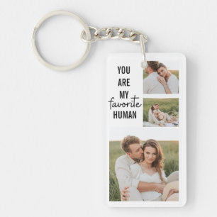 Porte-clefs Collage moderne Couple Photo & Romantic Love Citat