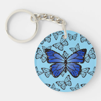Porte-clefs Collage Papillon Design Pailleté