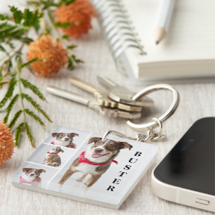 Porte-clefs Collage photo de bête moderne simple