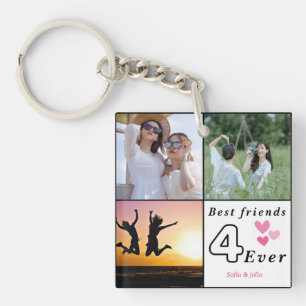 Porte-clefs Collage photo des meilleurs amis pour toujours - P