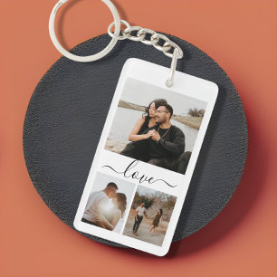 Porte-clefs Collage photo et texte personnalisé