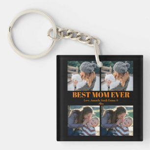 Porte-clefs Collage photo personnalisé 4 pour battre maman à j