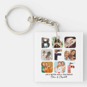 Porte-clefs Collage photo personnalisé Besties BFF Cadeaux d'a