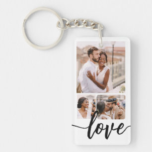 Porte-clefs Collage photo personnalisé Texte personnalisable