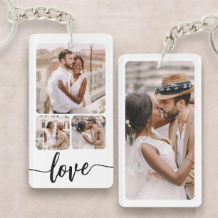 Porte-clefs Collage photo personnalisé Texte personnalisable