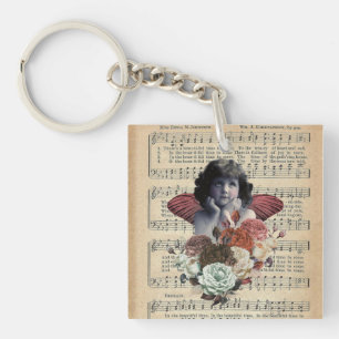Porte-clefs Collage vintage pour fille Cherub