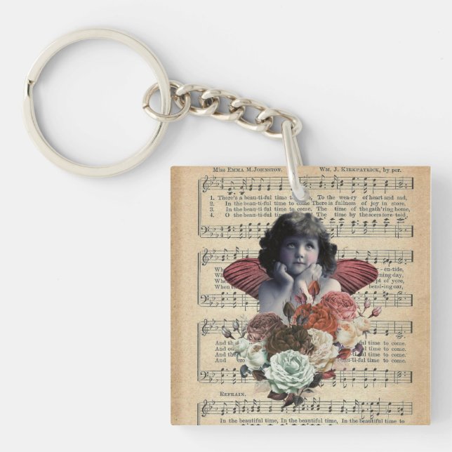 Porte-clefs Collage vintage pour fille Cherub (Devant)