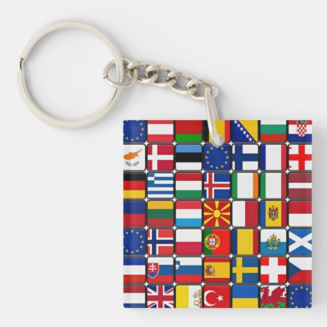 Porte-clefs Collection internationale du drapeau, drapeaux du  (Devant)