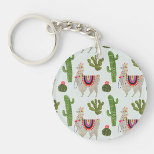 Porte-clefs Collection Llamarama   Cactus & Llama Motif