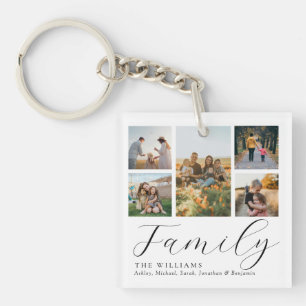 Porte-clefs Collection photo personnalisée moderne Famille de