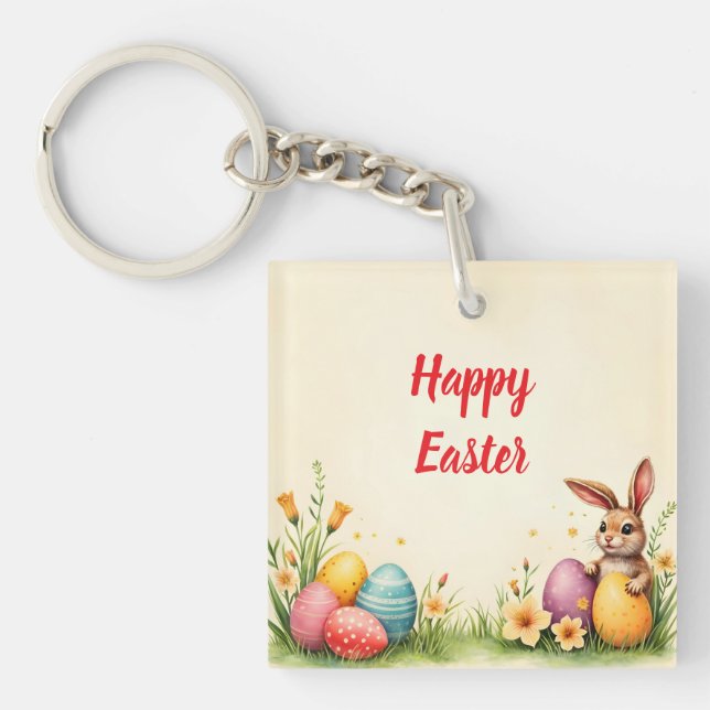 Porte-clefs Collection populaire de petit lapin de Pâques (Devant)