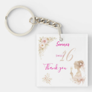 Porte-clefs Collier Acrylique Fleur Rêveuse Douce pour les 16