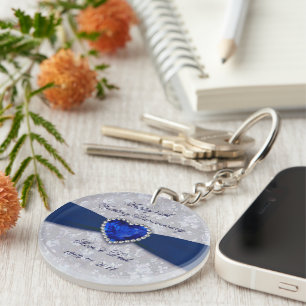 Porte-clefs Collier clé Damask 45e Anniversaire de Mariage en 