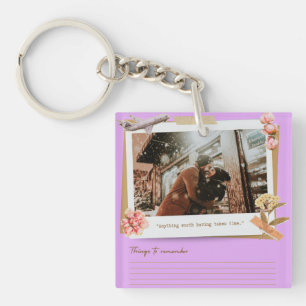Porte-clefs Collier de clés en acrylique avec photo et texte p