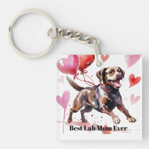 Porte-clefs Collier de maman Labrador fière Saint-Valentin C
