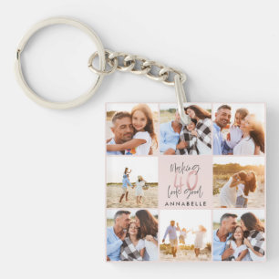 Porte-clefs Colloque photo-parties scintillant rose de 40 ans