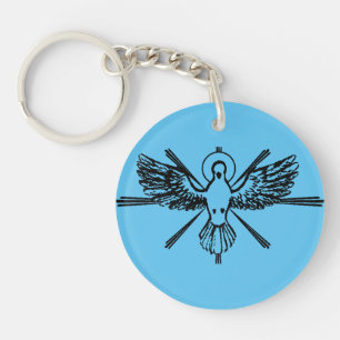 Porte-clefs Colombe du Saint-Esprit Confirmation Religieuse et