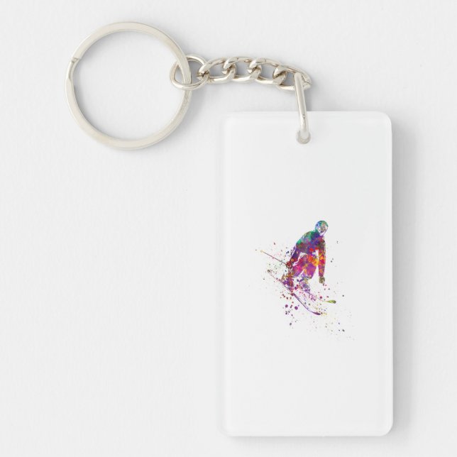 Porte-clefs color d'eau skier (Devant)