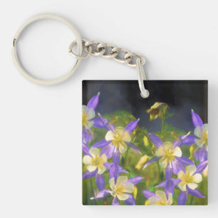 Porte-clefs Colorado Blue Columbine Peinture - Art original