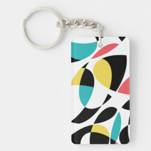 Porte-clefs Coloré, abstrait, moderne, amusant motif géométriq