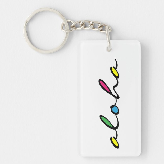 Porte-clefs coloré ALOHA (Devant)