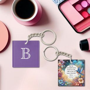 Porte-clefs Coloré Christian Romans Bible Verse Monogramme