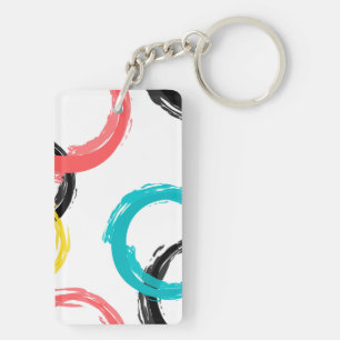 Porte-clefs Coloré, cool, moderne, tendance cercles de brosse
