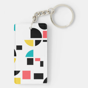 Porte-clefs Coloré, moderne, tendance, amusant, gai géométriqu