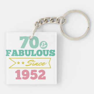 Porte-clefs colorful 70 and fabulous since 1952