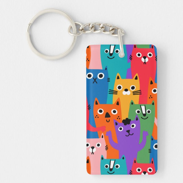 Porte-clefs Colorful cats (Devant)