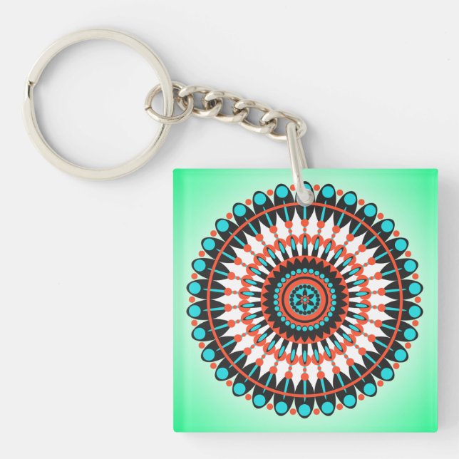 Porte-clefs Colorful Geometric Mandala Art-46456 (Devant)