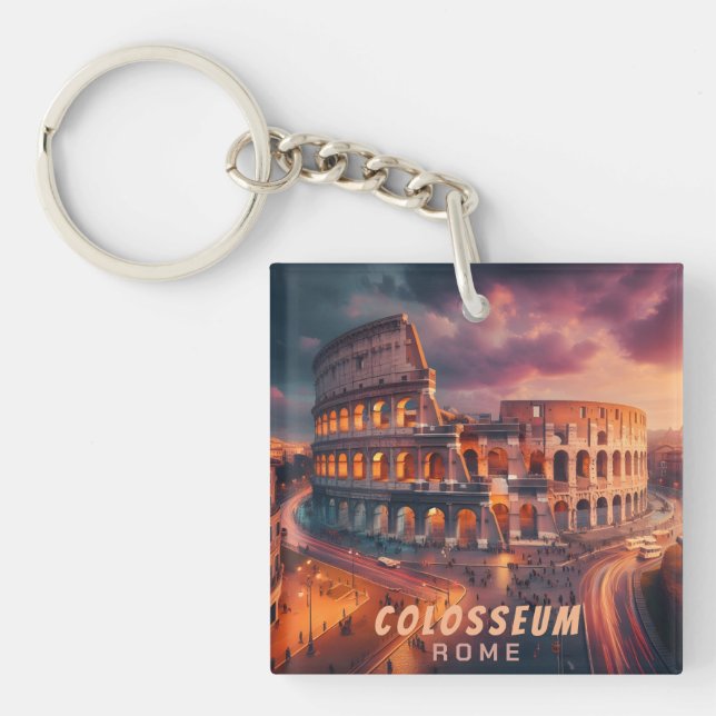 Porte-clefs Colosseum Rome Italie Voyage Rétro (Devant)