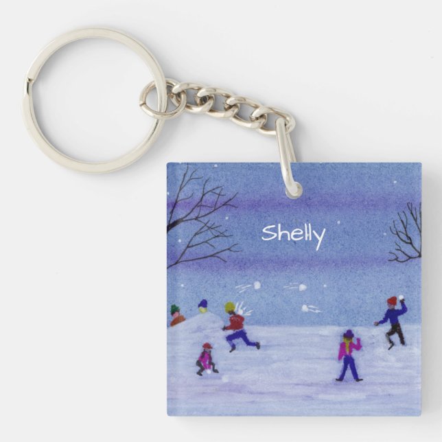 Porte-clefs Combat de snowball (Devant)