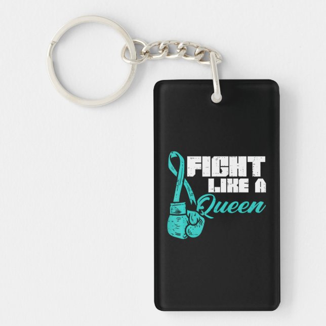 Porte-clefs Combattre Comme Queen Turquoise Gants de boxe Ovar (Devant)
