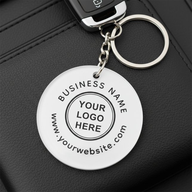 Porte-clefs Company Logo and Custom text promotional (Créateur téléchargé)