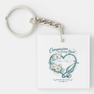 Porte-clefs Compassion à chaque battement Design de cœur d'inf