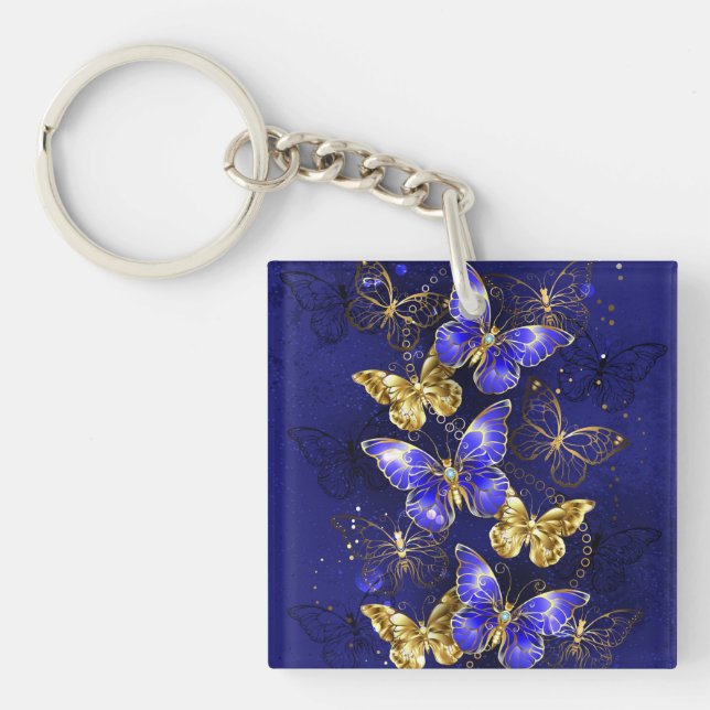 Porte-clefs Composition avec papillons Sapphire (Devant)
