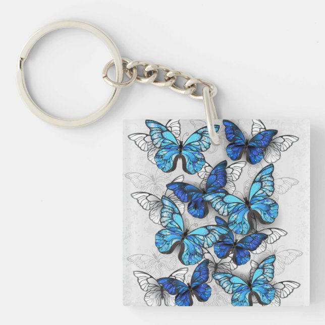 Porte-clefs Composition des White and Blue Butterflies (Devant)