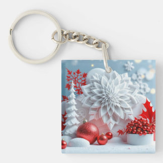 Porte-clefs Composition Fleur d'Hiver