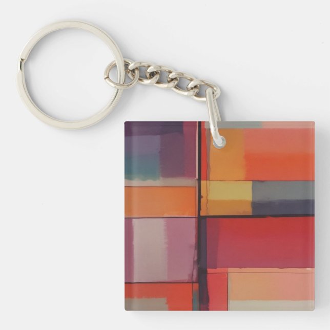 Porte-clefs Composition moderne Oeuvre Abstraite (Devant)