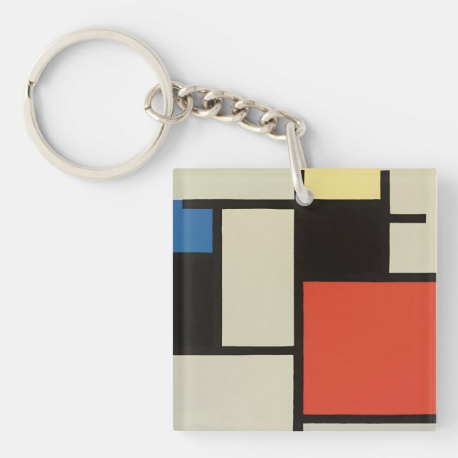 Porte-clefs Composition mondrienne Art moderne de la peinture  (Devant)