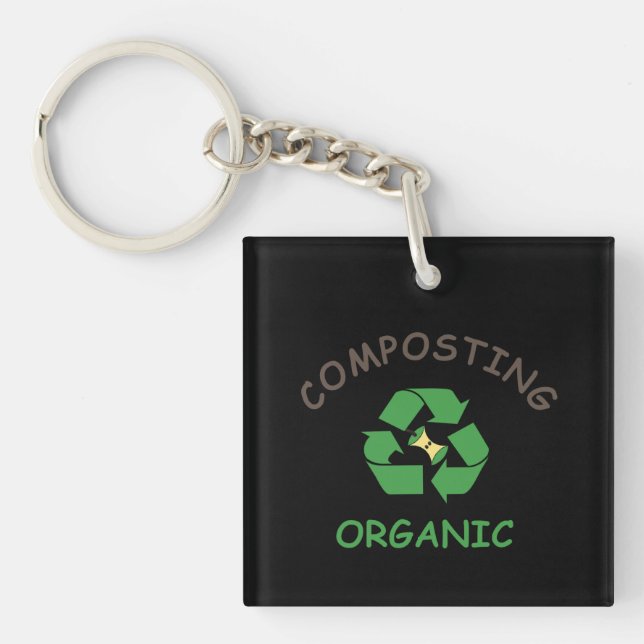 Porte-clefs compostage compostage composteur agriculture biolo (Devant)