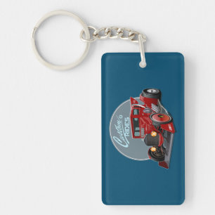 Porte-clefs Concept de voiture de course retro personnalisé