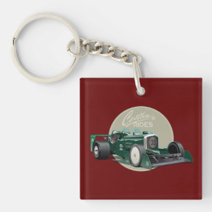 Porte-clefs Concept de voiture de course retro personnalisé