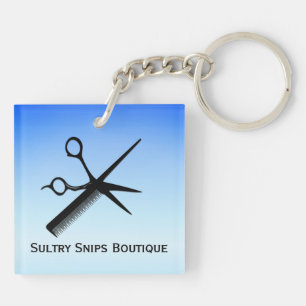Porte-clefs Concepteur de beauté Bleu Personnel avec nom