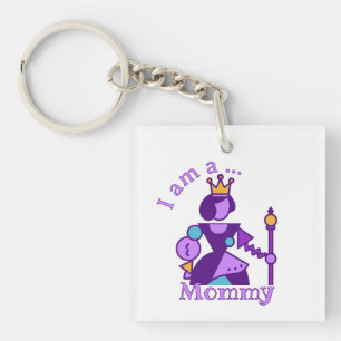 Porte-clefs Conception Abstraite de Maman Personnalisée avec N
