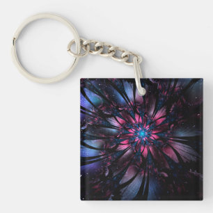 Porte-clefs Conception Abstraite des fleurs fractales.