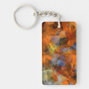 Porte-clefs Conception Abstraite Moderne Orange Rouillé